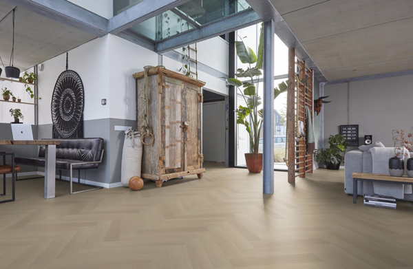 Floorlife Floorlife YUP Fulham Plak PVC Visgraat Vloer - Beige