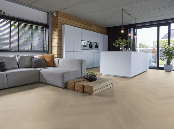Floorlife Floorlife YUP Fulham Plak PVC Visgraat Vloer - Beige