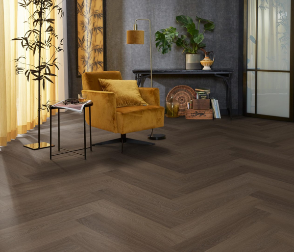 Floorlife Floorlife YUP Fulham Plak PVC Visgraat Vloer - Brown