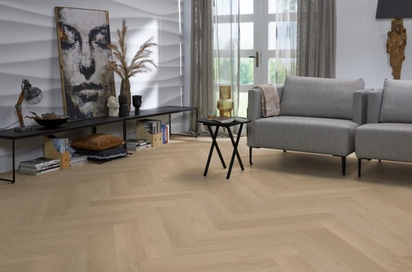 Floorlife Floorlife YUP Herringbone Plak PVC Visgraat Vloer - Warm Natural
