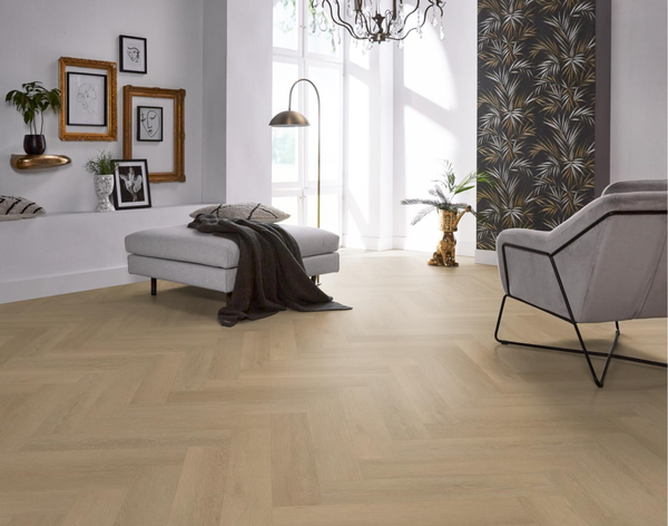 Floorlife Floorlife YUP Herringbone Plak PVC Visgraat Vloer - Warm Natural
