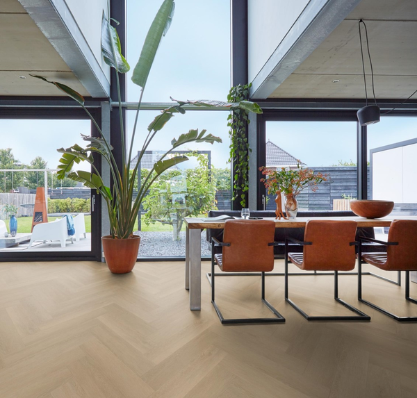 Floorlife Floorlife YUP Herringbone Plak PVC Visgraat Vloer - Warm Natural