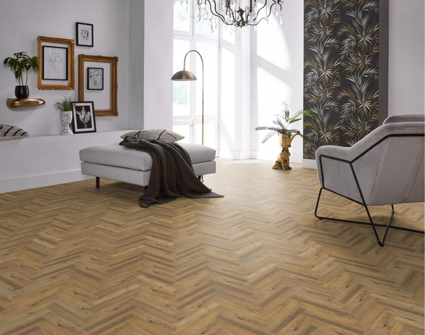 Floorlife Floorlife YUP Herringbone Plak PVC Visgraat Vloer - Dark Oak