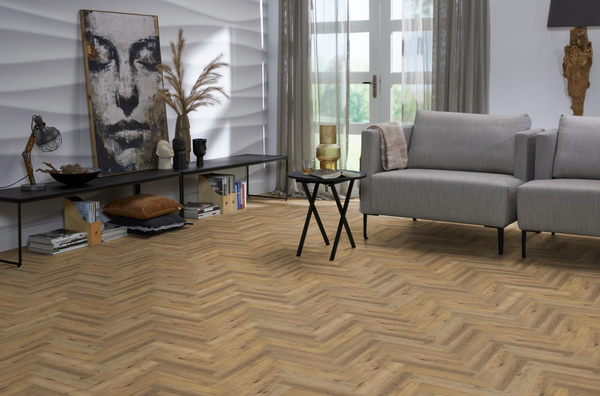 Floorlife Floorlife YUP Herringbone Plak PVC Visgraat Vloer - Dark Oak