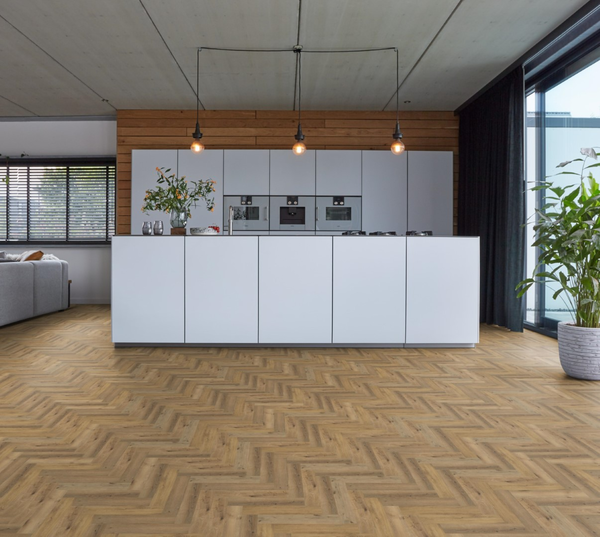 Floorlife Floorlife YUP Herringbone Plak PVC Visgraat Vloer - Dark Oak