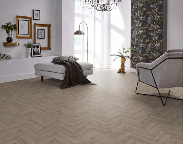 Floorlife Floorlife YUP Herringbone Plak PVC Visgraat Vloer - Smoky