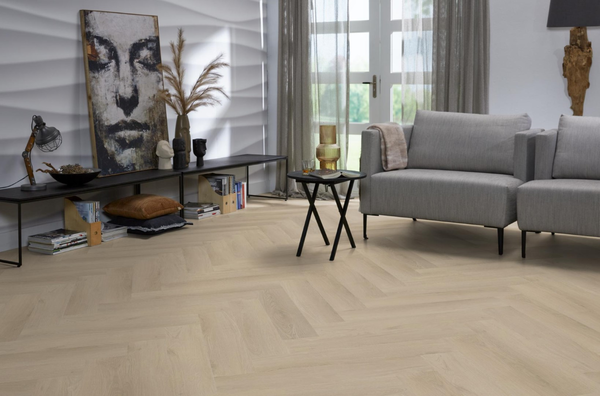 Floorlife Floorlife YUP Merton Plak PVC Visgraat Vloer - Beige