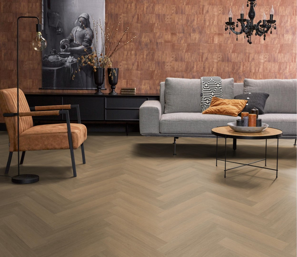 Floorlife Floorlife YUP Sutton Herringbone Plak PVC Visgraat Vloer - Warm Natural