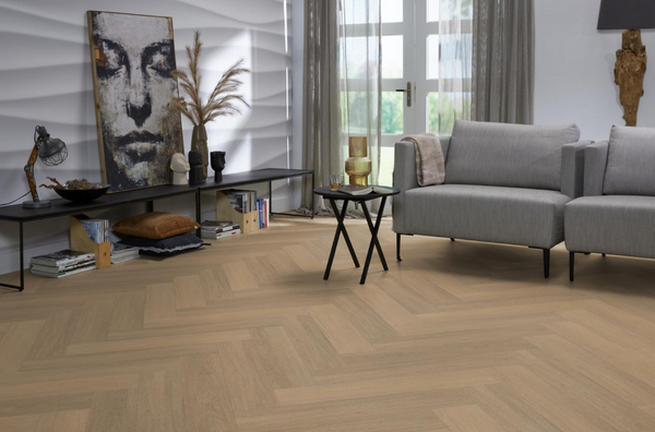 Floorlife Floorlife YUP Sutton Herringbone Plak PVC Visgraat Vloer - Warm Natural