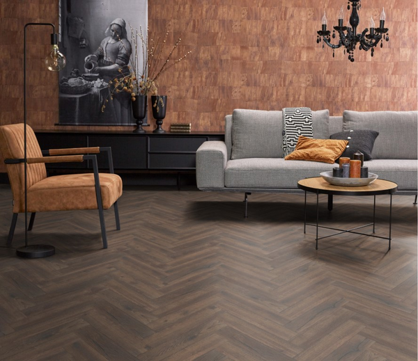 Floorlife Floorlife Bayside Collection Visgraat Laminaat - Gerookt Donker Eiken