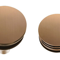 Wiesbaden Wiesbaden Badvoer Knop/Plug met Clickwaste met Badoverloop & Badvulcombinatie - Afbouwdeel - Geborsteld Brons Koper