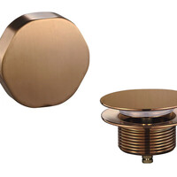 Wiesbaden Wiesbaden Doblar Badafvoer Knop/Plug met Clickwaste & Badoverloopcombinatie - Afbouwdeel - Geborsteld Brons Koper