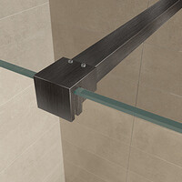 Wiesbaden Wiesbaden Slim Profielset + Stabilisatiestang - 120cm - Geborsteld Gunmetal