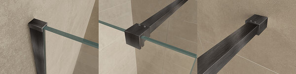 Wiesbaden Wiesbaden Slim Profielset + Stabilisatiestang - 120cm - Geborsteld Gunmetal
