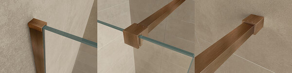 Wiesbaden Wiesbaden Slim Profielset + Stabilisatiestang - 120cm - Geborsteld Brons Koper