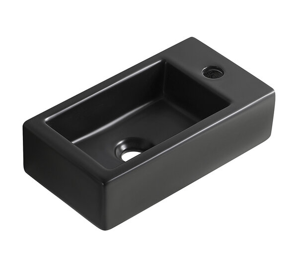 Wiesbaden Wiesbaden Rhea M Keramisch Fontein - Rechts - 40x22x11cm - Mat Zwart