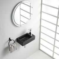Wiesbaden Wiesbaden Rhea M Keramisch Fontein - Rechts - 40x22x11cm - Mat Zwart