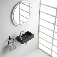 Wiesbaden Wiesbaden Rhea M Keramisch Fontein - Links - 40x22x11cm - Mat Zwart