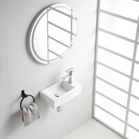 Wiesbaden Wiesbaden Rhea M Keramisch Fontein - Rechts - 40x22x11cm - Wit