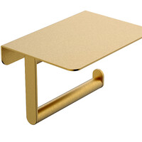 Wiesbaden Wiesbaden Alonzo Toiletrolhouder met Planchet - Geborsteld Messing