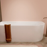 Wiesbaden Wiesbaden Zenn Acryl Halfvrijstaande Ligbad - Links - 180x80cm - Wit