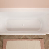 Wiesbaden Wiesbaden Zenn Acryl Halfvrijstaande Ligbad - Links - 180x80cm - Wit