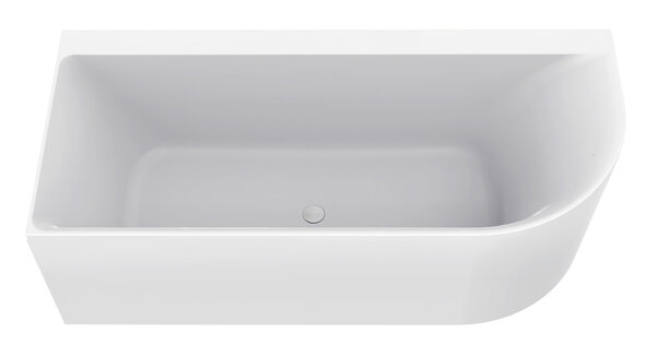 Wiesbaden Wiesbaden Zenn Acryl Halfvrijstaande Ligbad - Links - 180x80cm - Wit