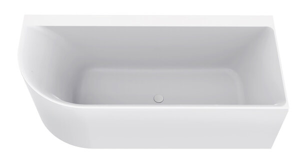 Wiesbaden Wiesbaden Zenn Acryl Halfvrijstaande Ligbad - Rechts - 180x80cm - Wit