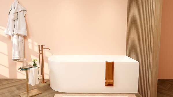 Wiesbaden Wiesbaden Zenn Acryl Halfvrijstaande Ligbad - Rechts - 180x80cm - Wit