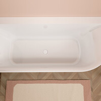 Wiesbaden Wiesbaden Zenn Acryl Halfvrijstaande Ligbad - Links - 170x75cm - Mat Wit