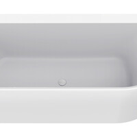 Wiesbaden Wiesbaden Zenn Acryl Halfvrijstaande Ligbad - Links - 170x75cm - Mat Wit