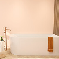 Wiesbaden Wiesbaden Zenn Acryl Halfvrijstaande Ligbad - Rechts - 170x75cm - Mat Wit