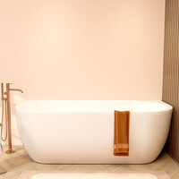 Wiesbaden Wiesbaden Zenn Acryl Halfvrijstaand Ligbad - 180x80cm - Wit