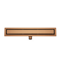 Wiesbaden Wiesbaden Douchegoot met Tegelrooster & Flens - 70x7cm - Geborsteld Brons Koper