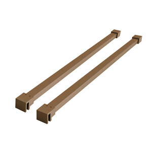 Wiesbaden Slim Set Stabilisatiestangen voor Vrijstaande Inloopdouches -120cm - Geborsteld Brons Koper