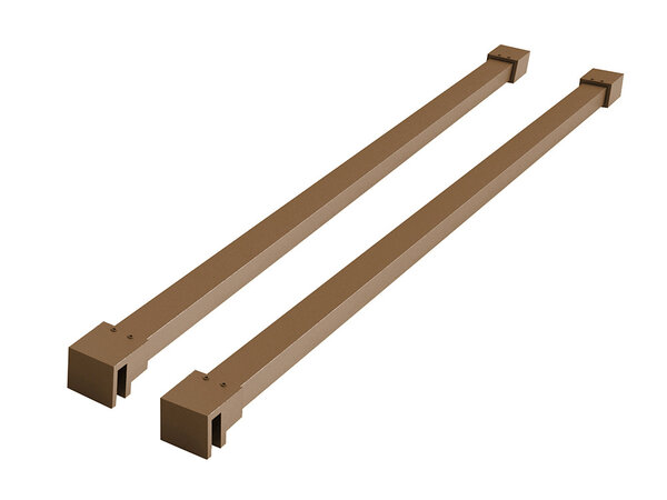 Wiesbaden Wiesbaden Slim Set Stabilisatiestangen voor Vrijstaande Inloopdouches -120cm - Geborsteld Brons Koper