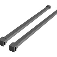 Wiesbaden Wiesbaden Slim Set Stabilisatiestangen voor Vrijstaande Inloopdouches -120cm - Geborsteld Gunmetal