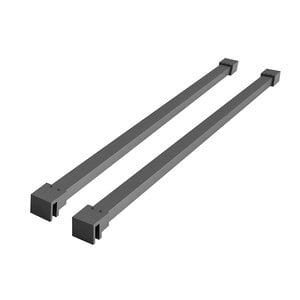 Wiesbaden Slim Set Stabilisatiestangen voor Vrijstaande Inloopdouches -120cm - Geborsteld Gunmetal