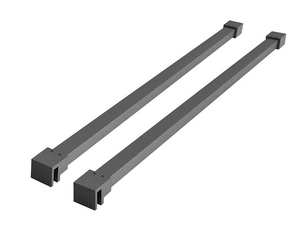 Wiesbaden Wiesbaden Slim Set Stabilisatiestangen voor Vrijstaande Inloopdouches -120cm - Geborsteld Gunmetal