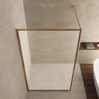 Wiesbaden Wiesbaden Square Inloopdouche - Geribbeld - 8mm - 120x200cm - Geborsteld Brons Koper