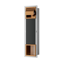 Xellanz Xellanz Rocko Inbouw Toiletrolhouder met Klep & Reserverolhouder - Geborsteld Brons Koper