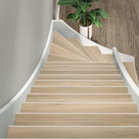 Floorlife Floorlife YUP Herringbone PVC Traprenovatie Set: Stroken, Stootborden, Trapneuzen voor 4 Treden - Beige