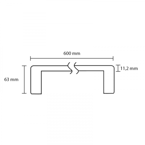 K-Stairs Homeline Dubbel Overzettrede - 364x61cm - Beton