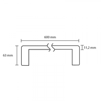 K-Stairs Homeline Dubbel Overzettrede - 364x61cm - Beton Licht