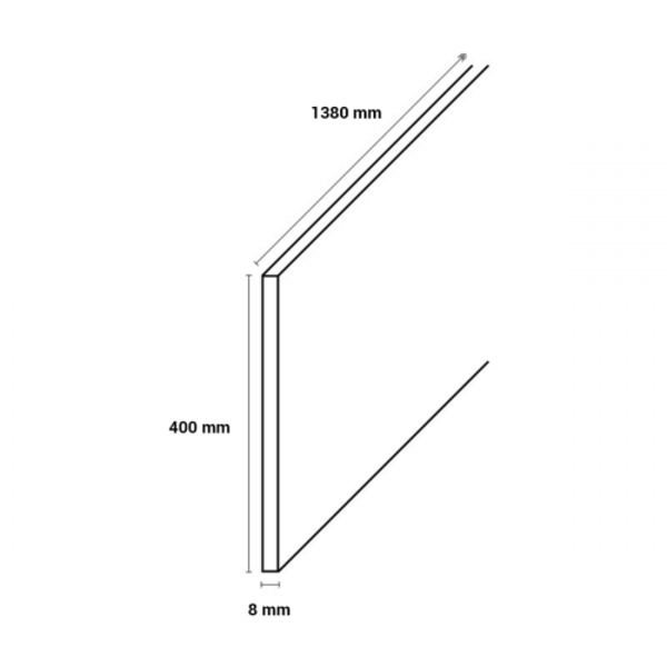 Dubbel Stootbord MDF - 138x40cm - Beton Antraciet PRO