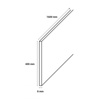 Dubbel Stootbord MDF - 160x40cm - Beton Antraciet PRO