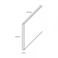 Dubbel Stootbord MDF - 90x40cm - Platina Wit RAL9010