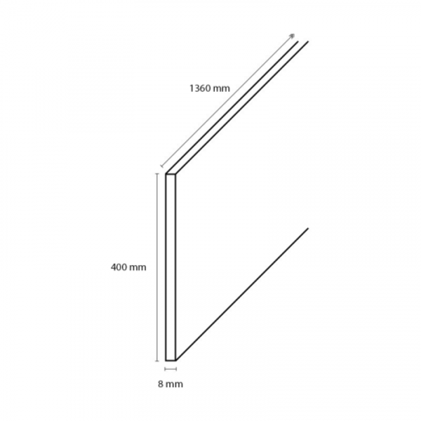 Dubbel Stootbord MDF - 136x40cm - Platina Wit RAL9010