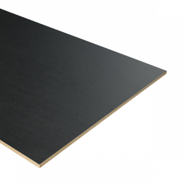 Dubbel Stootbord MDF - 136x40cm - Vesuvius Zwart Houtnerf