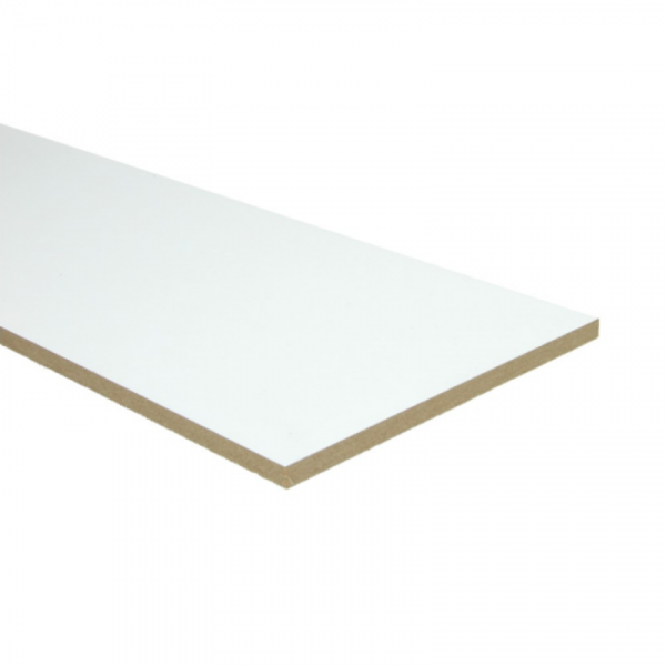 Stootbord MDF - 115x18cm - Wit Gegrond